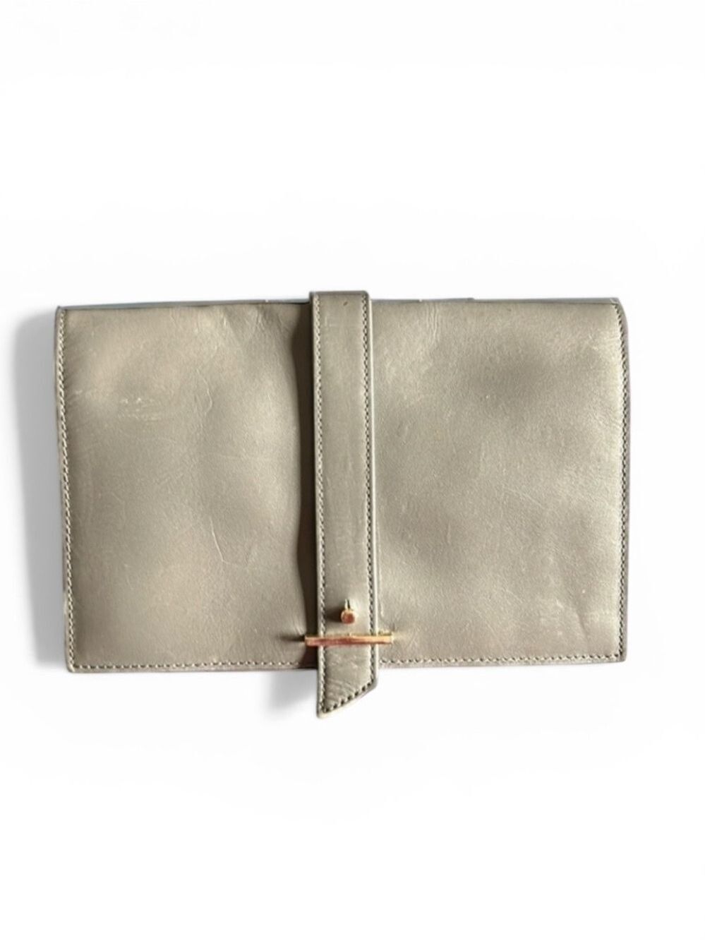 Cole Haan Vestry Gray Leather Snap Clutch Wallet